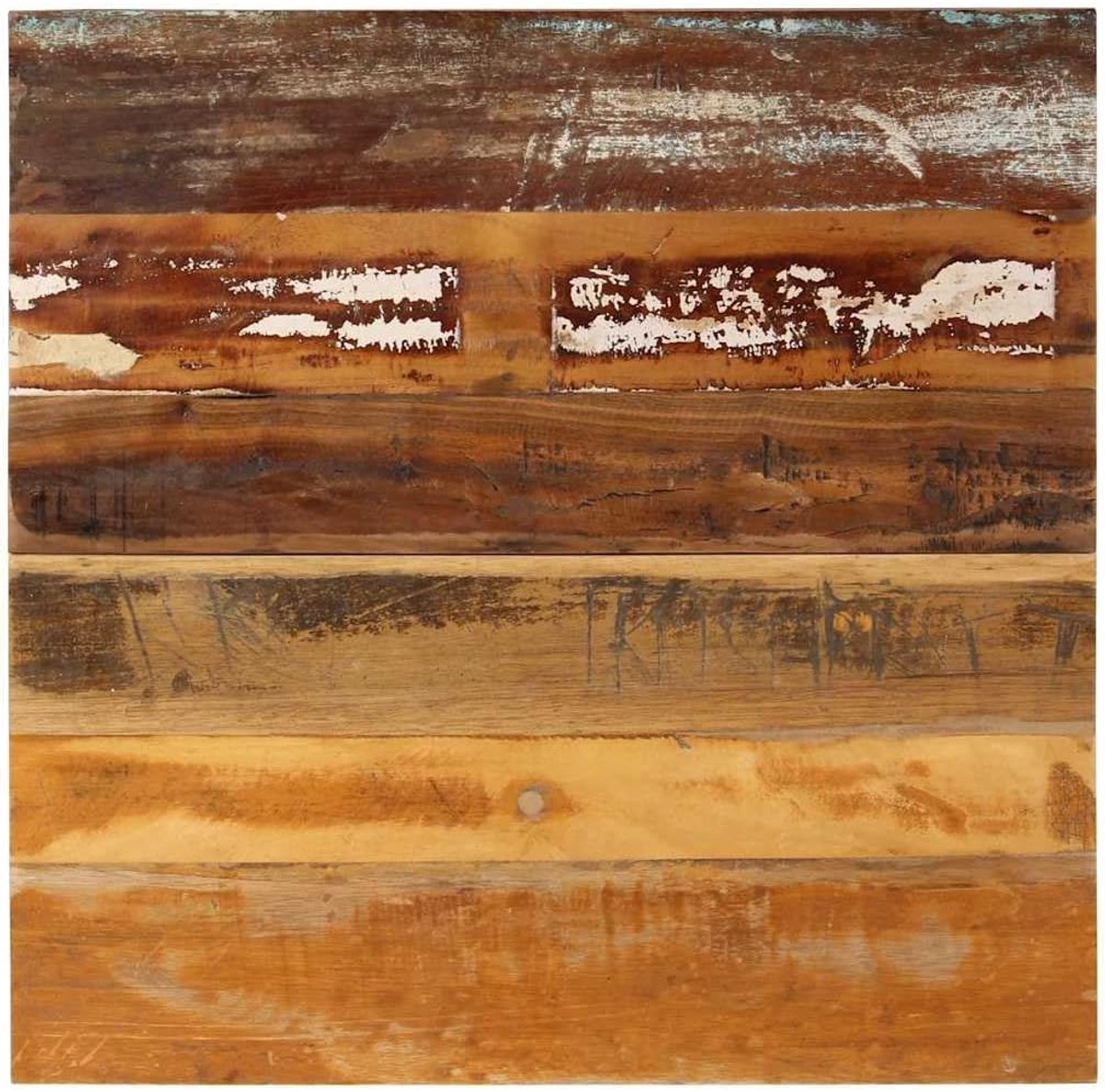 Vierkant tafelblad - Werkblad Hout - Bureau Maken - Gerecycled Oud Hout - 70 x 70 cm - Veelkleurig