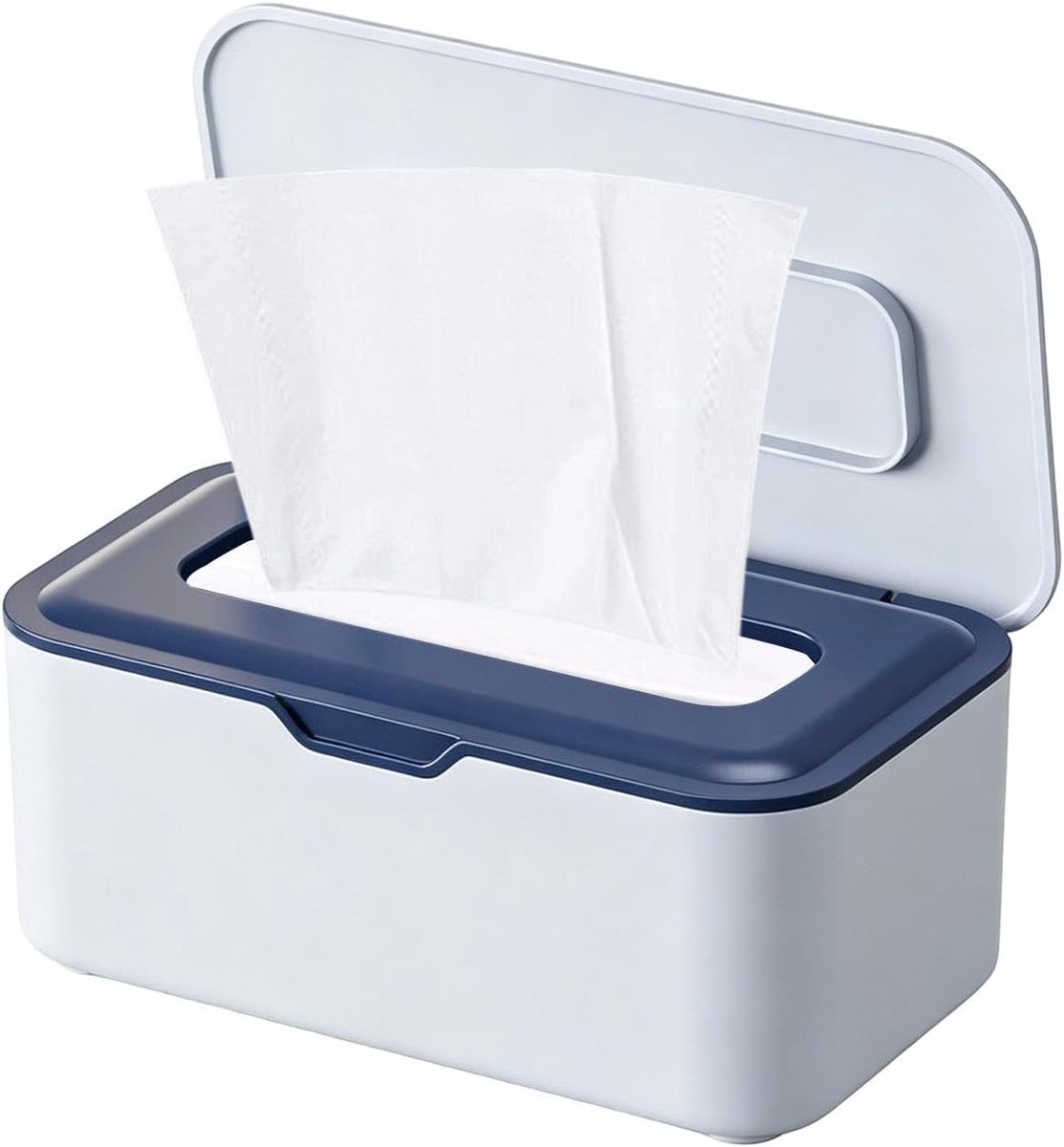 Vochtdoekjes Dispenser - Navulbare Opbergcontainer - Hygiënisch Opbergen - Strakke Dekselafdichting - 20x12.5x9cm - Blauw