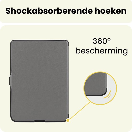 Hoes Geschikt voor Kobo Nia - E-reader Bescherm Hoesje Case Sleep Cover Trifold - Hoes Geschikt voor Kobo Nia Hoesje - Grijs — afbeelding 5