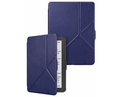 Étui compatible Kobo Clara HD - Housse de protection pour liseuse Étui de veille Trifold - Étui compatible Kobo Clara HD - Bleu foncé