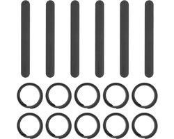 Klaparmbanden - Klikband polsband - Feestelijke decoratie - Blanco creatief canvas - 16 stuks - Zwart