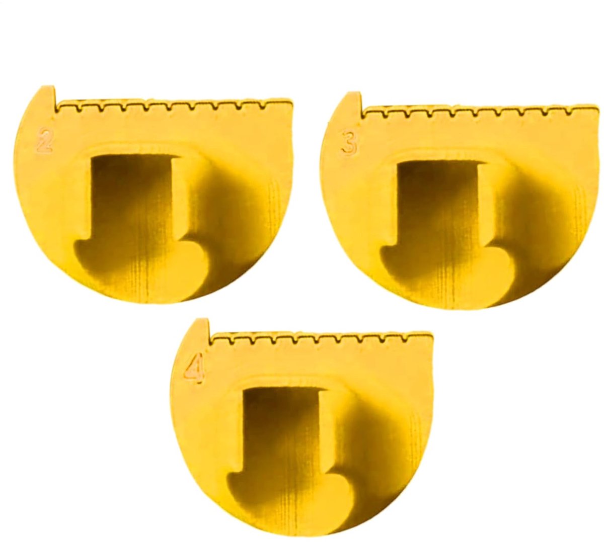Breigereedschap met rand - Naaigage Meetliniaal - Nauwkeurig Naaien - 3mm Randgeleiding - 2/3/4 mm - Geel