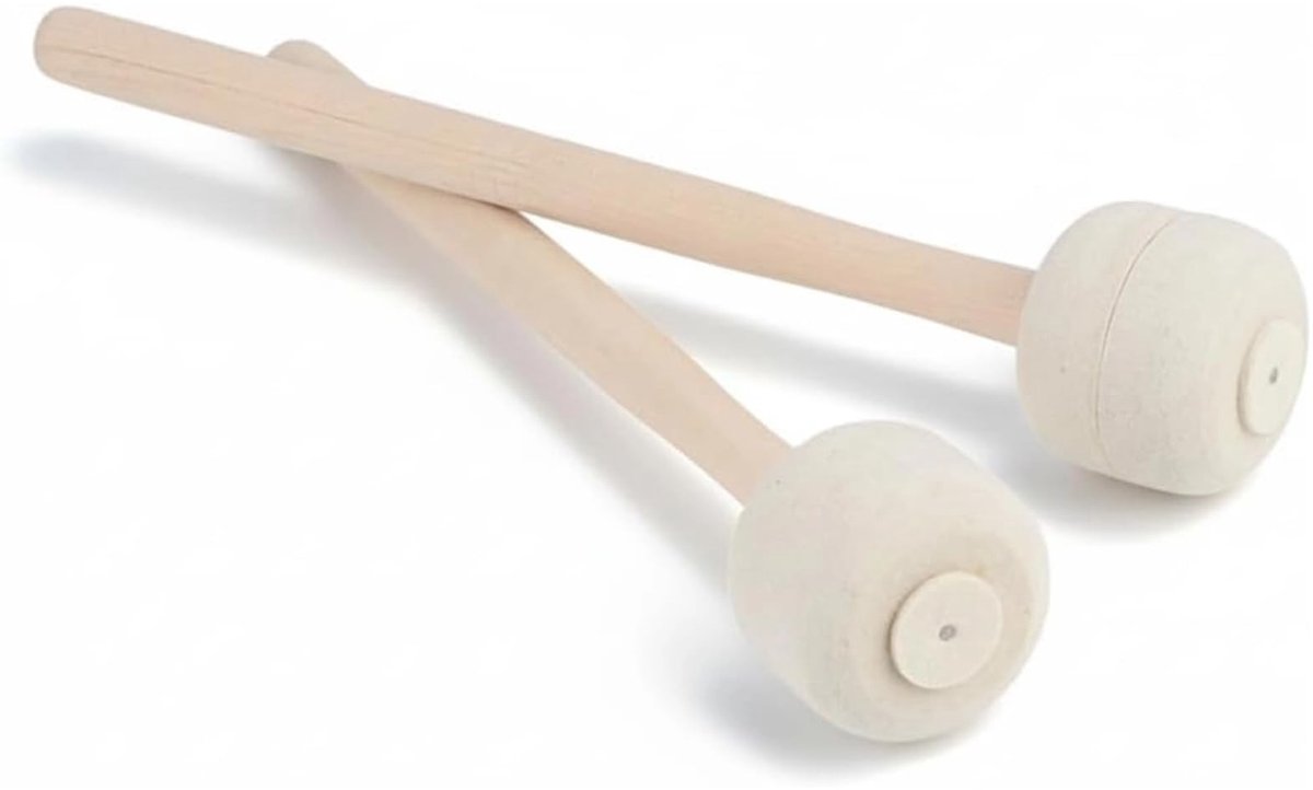 Dailygoods - Set van 2 Wol Drum Stokken met Houten Handvat
