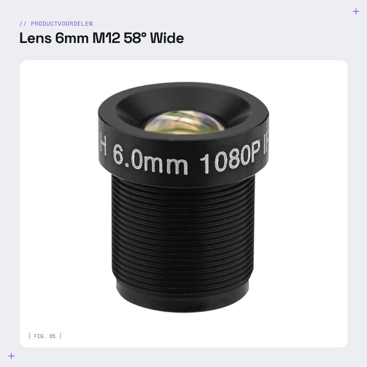 Dailygoods - Lens - 6mm M12 - 58° Wide Angle - Mini Lens Adapter - IR Night Vision - 2 Million Pixels - Geschikt voor beveiligingscamera's - comp...