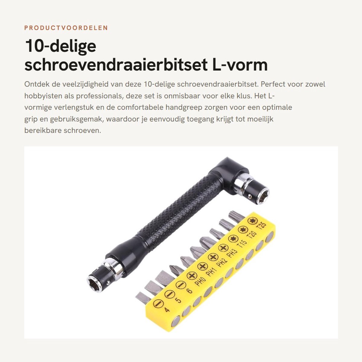 Dailygoods- Schroevendraaierbitset 10-delig - Inbussleutelset met