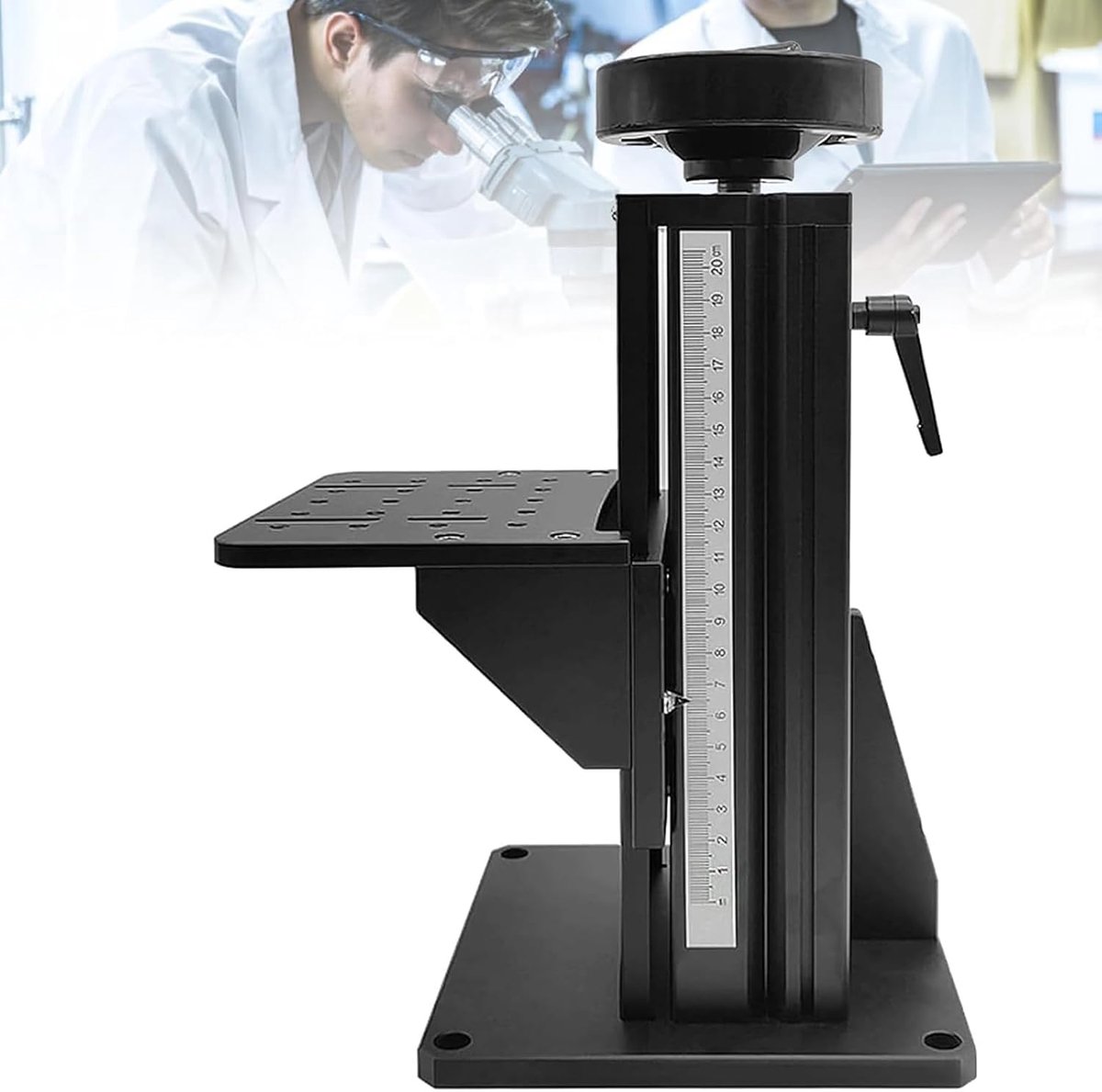 Optisch Hefplatform - Z-As Lifter - Precisie Positionering - Handmatige Aanpassing - 160mm Slag - Zwart