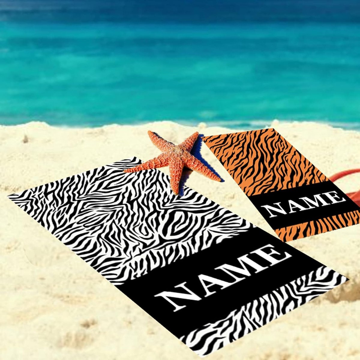 Strandlaken - Gepersonaliseerd handdoek - Zomerse ontspanning - Uniek naamontwerp - 70x140