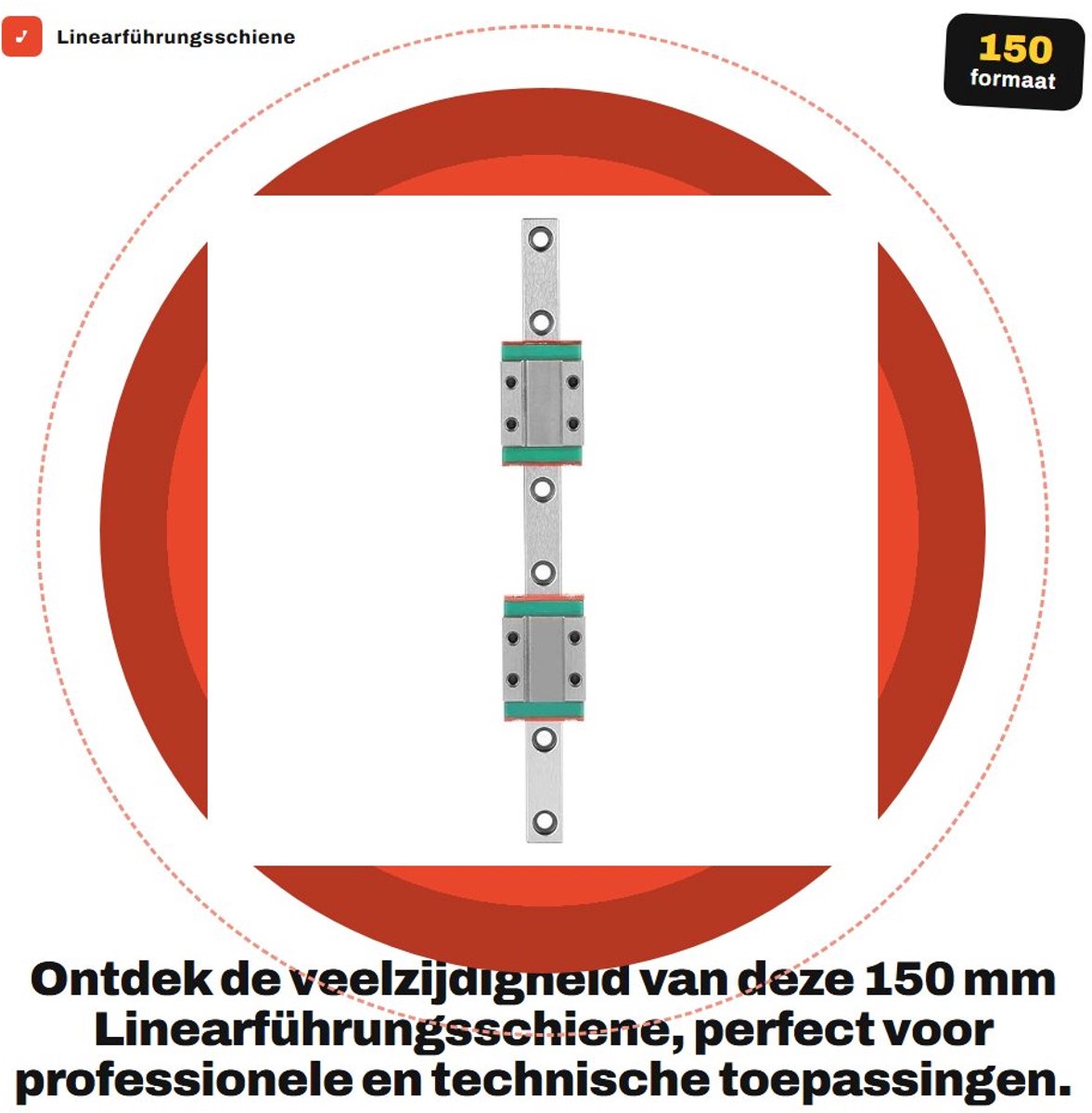 Dailygoods- Geleiderail MGN9B 150 mm - Lineaire Rail - Schokbestendig - Blok met Smeersysteem - Duurzaam - Hoge Nauwkeurigheid