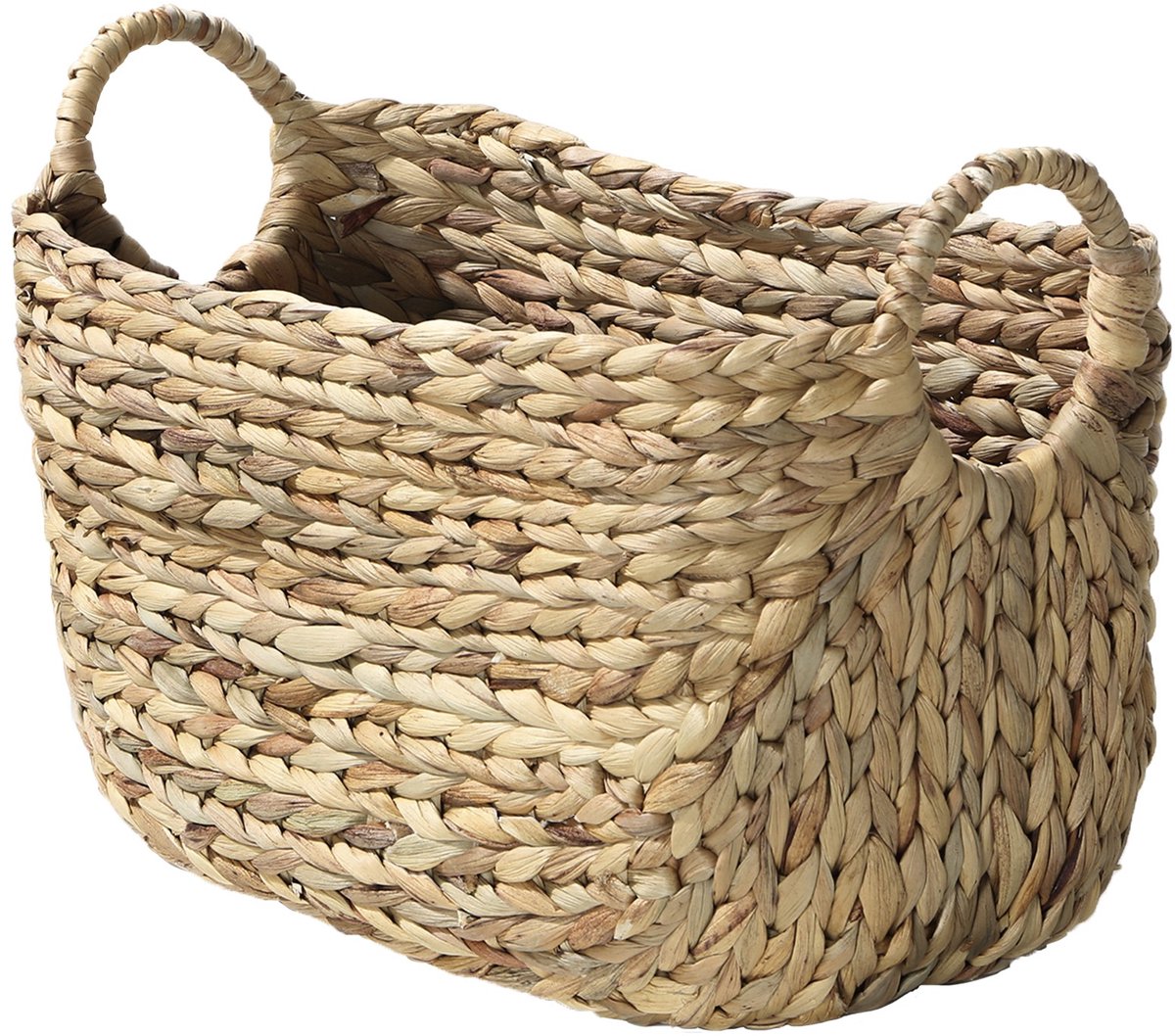 CALICOSY - Mand in waterhyacint met handvatten 36x19x22cm