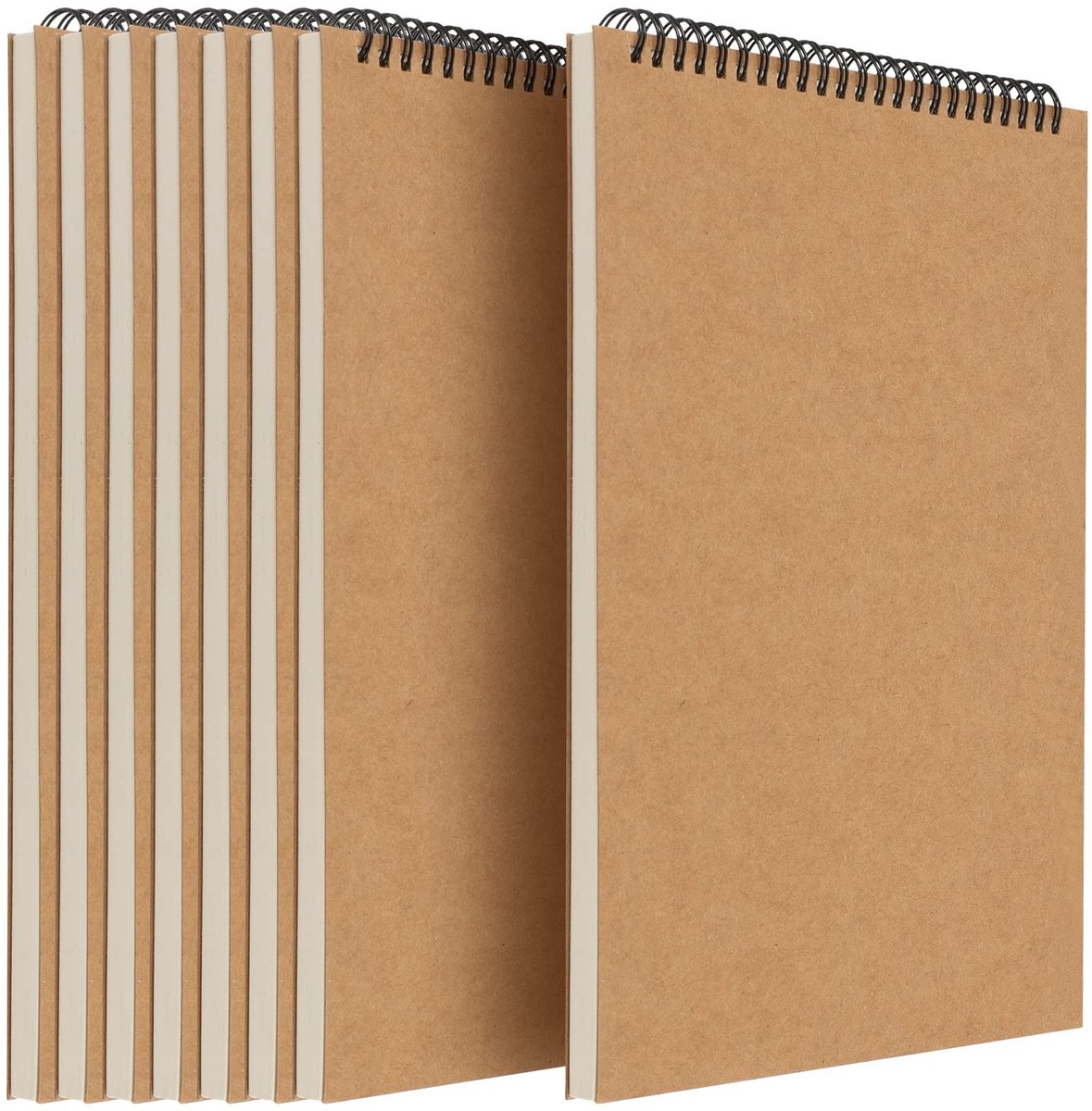 Dailygoods- Schetsboek A4 160 g/m² - Spiraalgebonden - 30 Vellen/60 Pagina's - Bruin Kraft Cover - Hardback - Geschikt voor Aquarel - Tekenblok