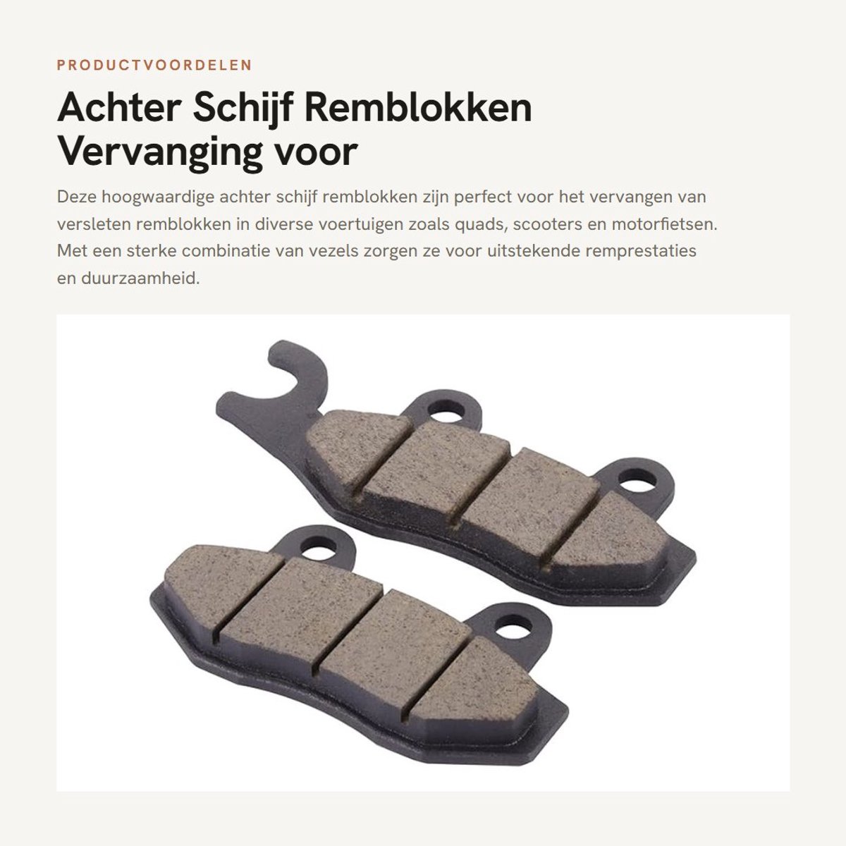 Dailygoods- Remblokken Vervanging voor ATV - Remblokken Fiets - Remblokken Scooter - Remblokken Bromfiets - Remblokken Off-Road - Inhoud: 2 stuks - Remvoering