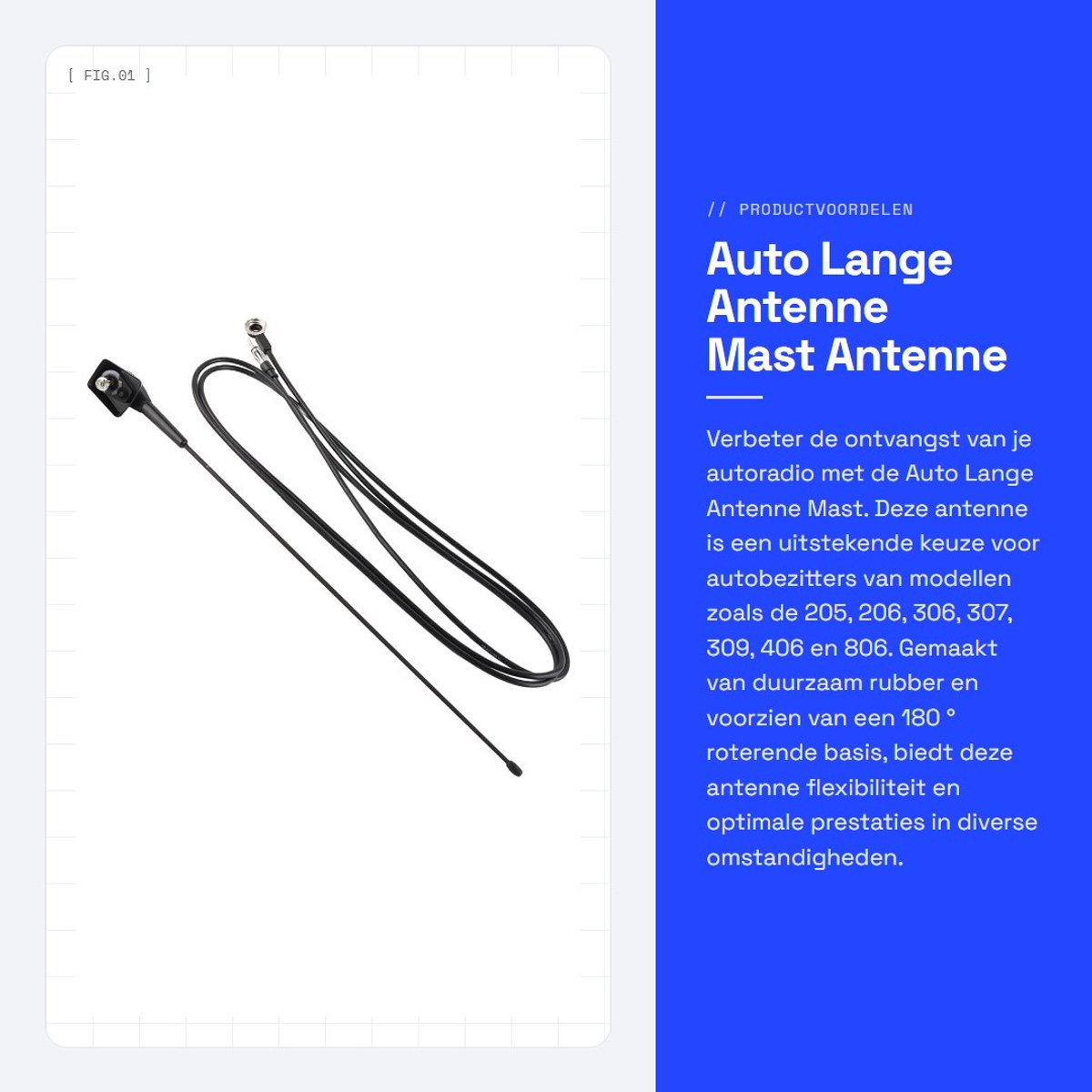 Dailygoods- Autoradio Antenne Hoge Prestaties - Draaibare Basis