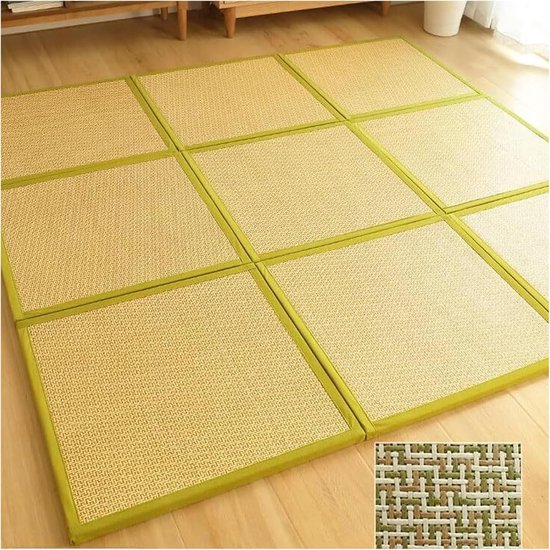Tatami Mat - Japanse Vloermat Rotan - Zomerse Rust - Opvouwbaar Ontwerp - 60x60cm - Niet gespecificeerd van Merkloos — afbeelding 2