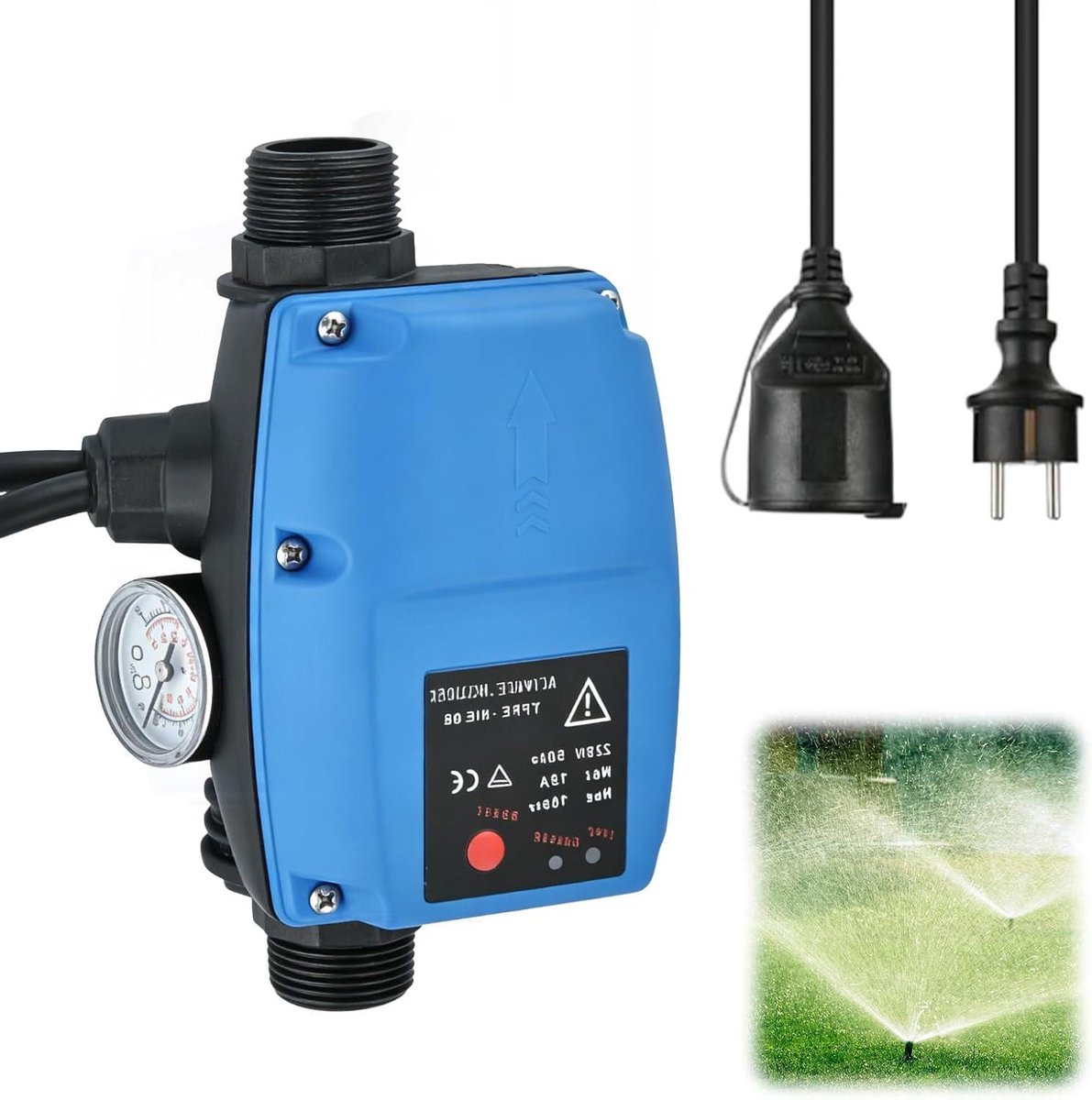 Pompbesturing Drukschakelaar - Waterpomp Controle - Automatische Watertoevoer - Instelbare Startdruk - Max 10 Bar - Geel