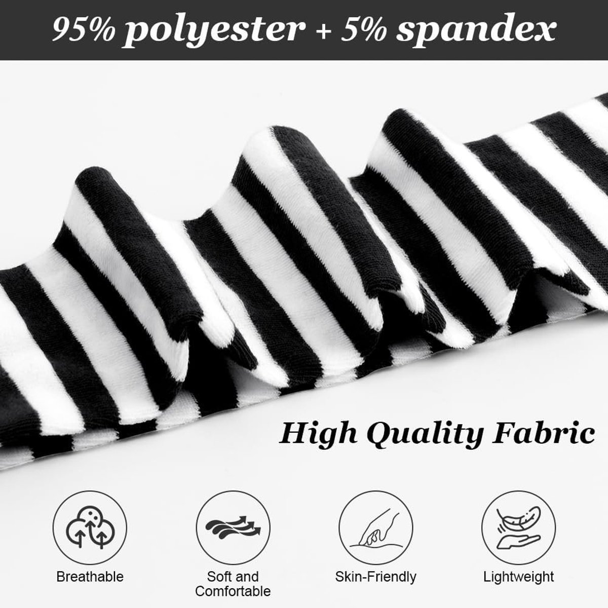 Dunne Gestreepte Dameskniekousen - Extra Lange Thigh High Kousen voor Casual Gebruik, Cosplay en Feestjes