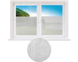 Raamfolie Statisch Hechtend - Gehamerd Glas Effect - 45 x 150 cm - Privacy en Rust