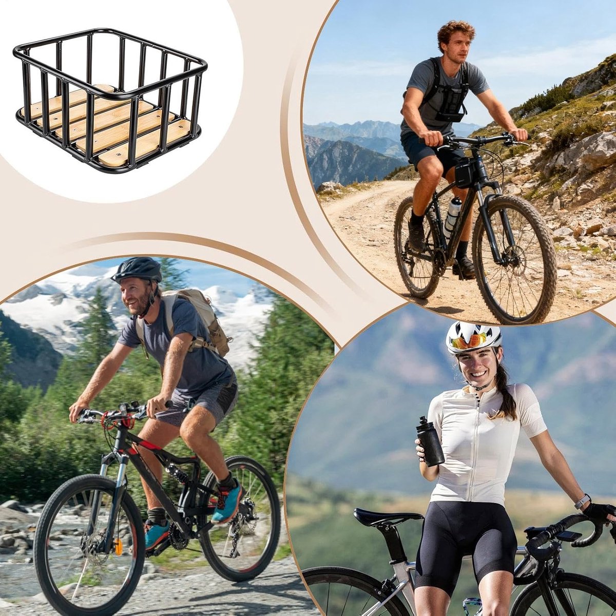 Fietsmand Achterbank - Bagagedrager mand - Boodschappen Vervoeren - Waterdichte Regenhoes - 41 x 34 cm - Zwart