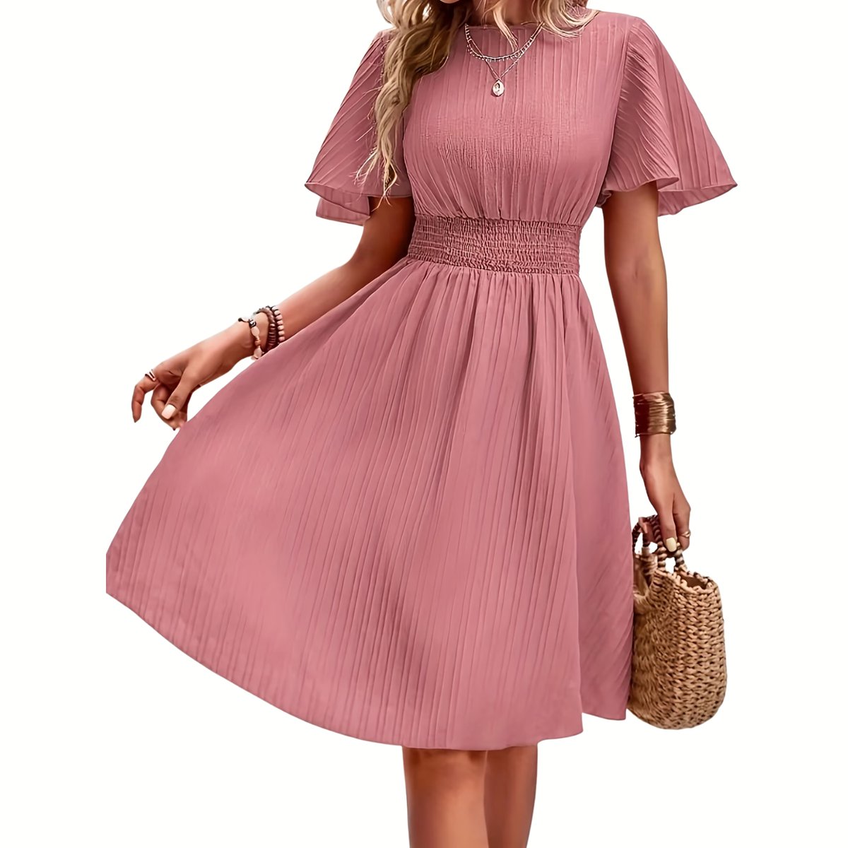 Currero Zomerjurk Dames Zomerjurken Volwassenen Vrouwen Midi Jurk Ibiza Stijl Sundress Dress Lotus