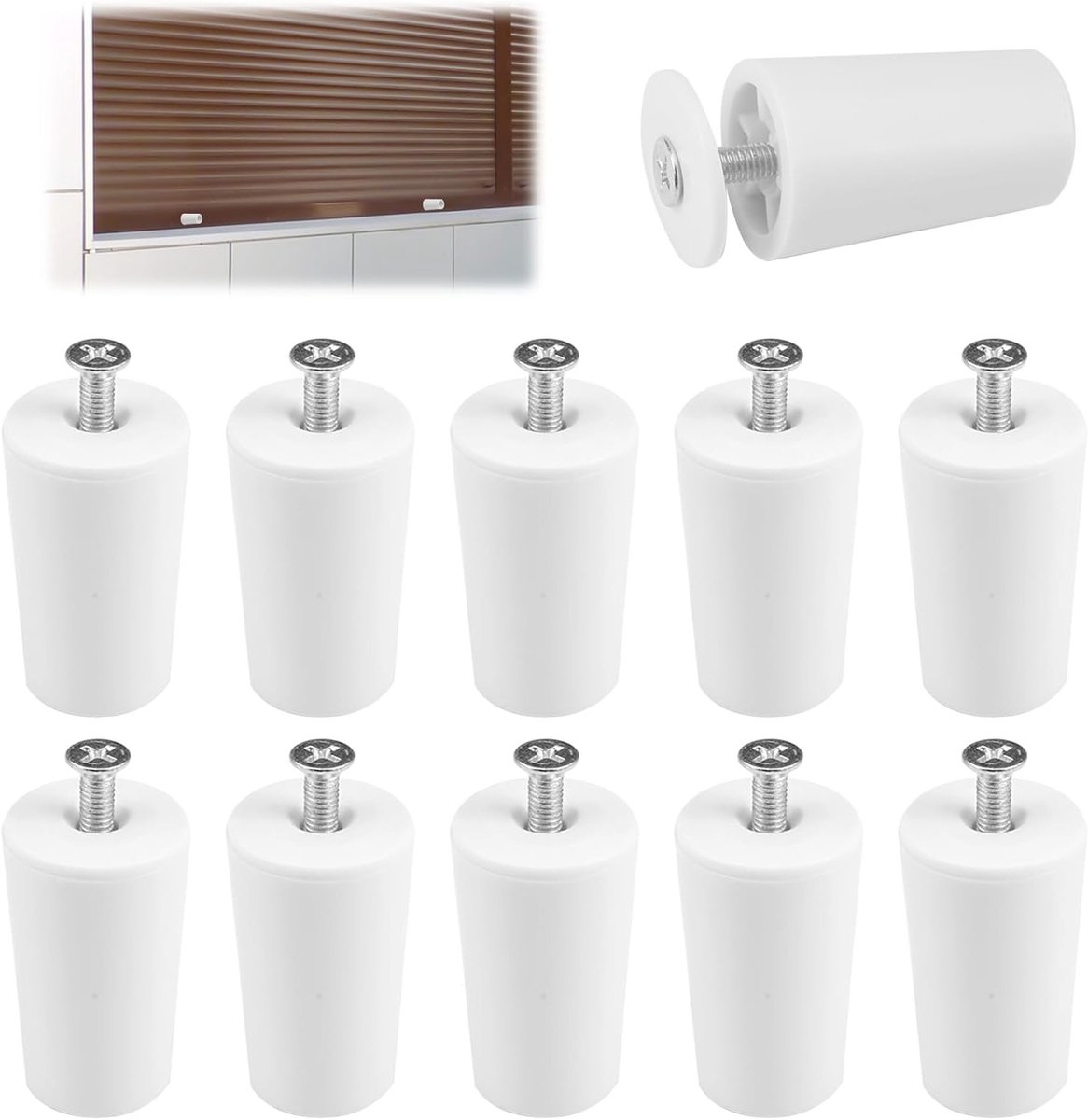 10 stuks Rolluikstopper 40 mm aanslagbuffer - Eenvoudig te installeren rolluikstopper - Voorkomt overrollen - Rolluik accessoires