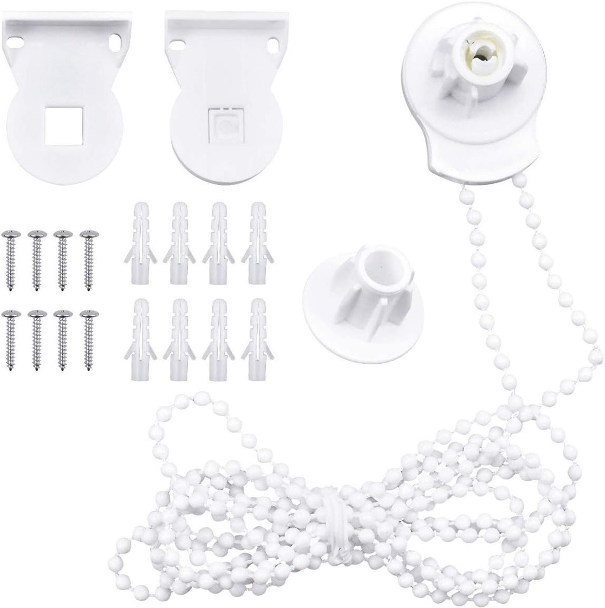 Reparatieset Rolgordijn - Koppeling Houder - Gordijnen Monteren - Duurzaam Kunststof - 25 mm Diameter - Wit