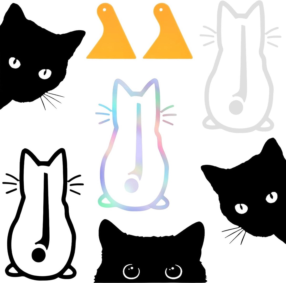 Kattenwisser Stickerset voor Effectieve Verzorging van Uw Kat - Inclusief Verschillende Accessoires en Gereedschappen