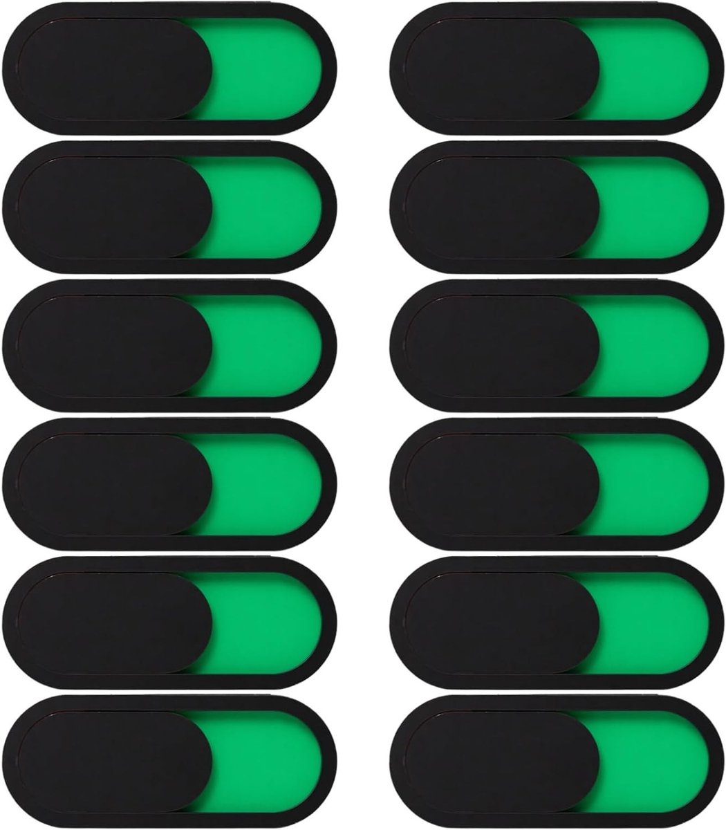 Statusdisplay voor webcam (groen/rood), 4 cm, set van 12, eenvoudige installatie, geschikt voor laptops, pc's en tablets, acryl beschermhoes