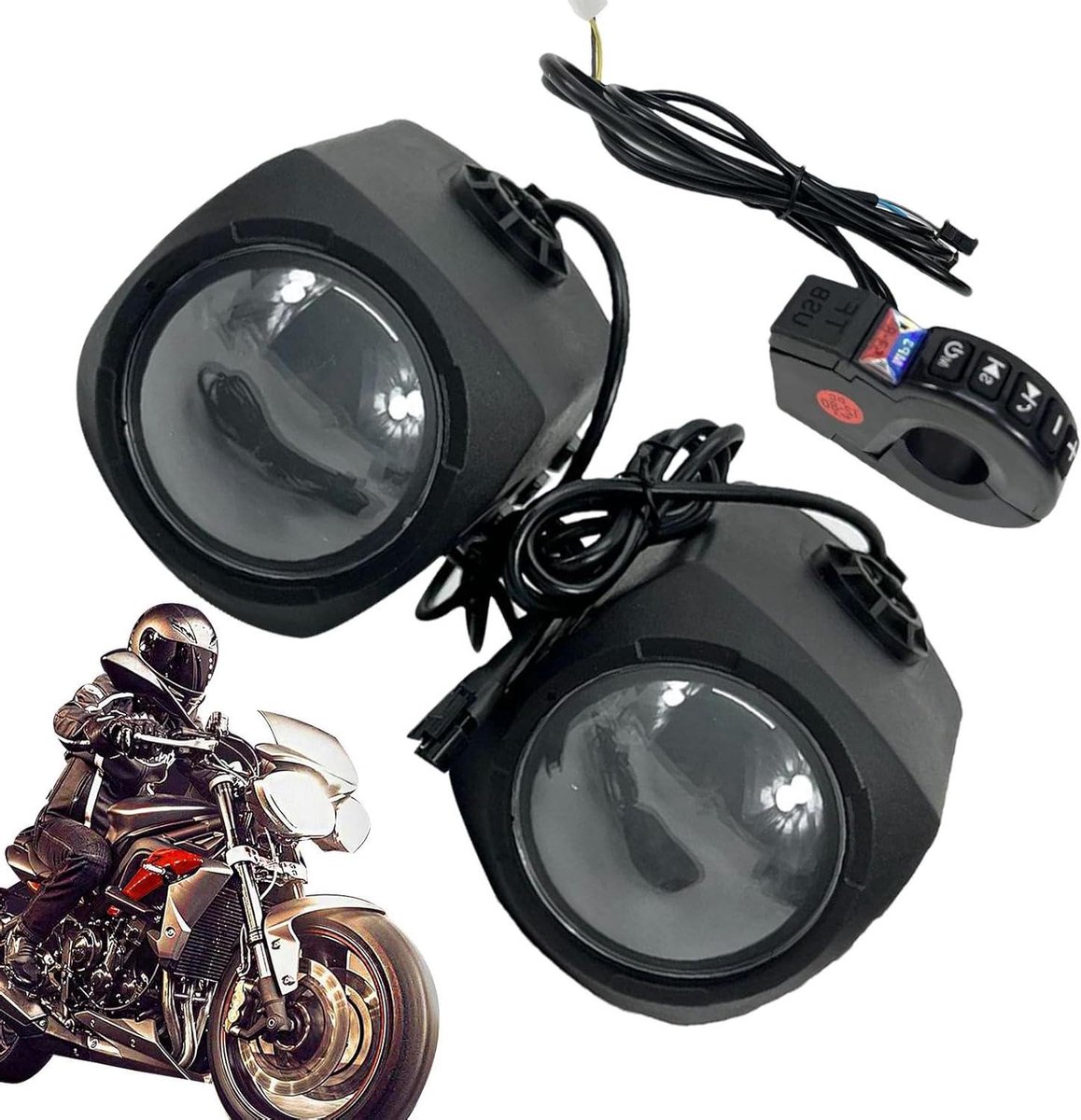 Motorfiets Luidsprekers - Audio Systeem - Muziek Luisteren - Weerbestendig Ontwerp - 5 x 12 x 5 cm - Meerkleurig