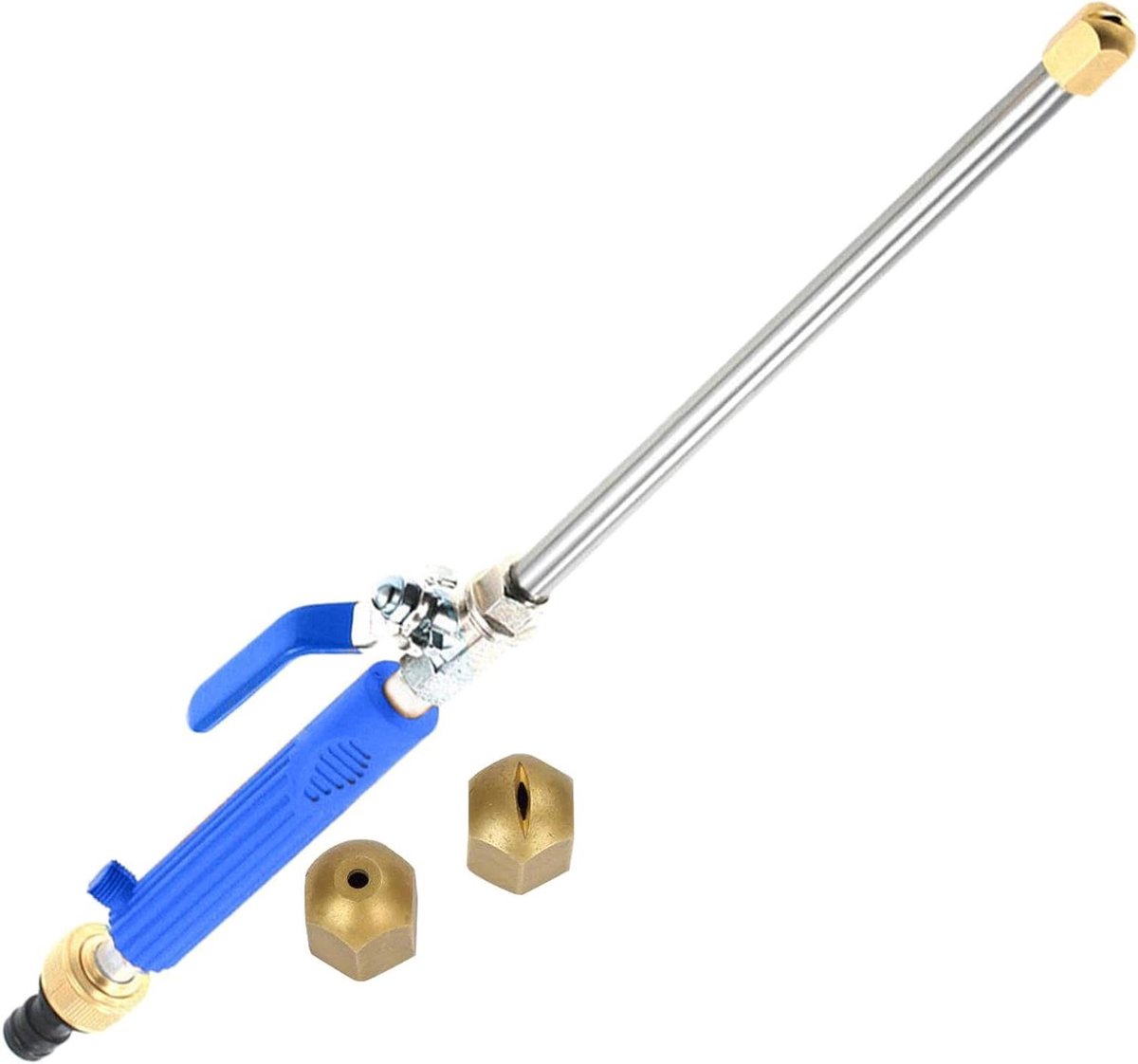 Hogedrukmondstuk Slang - Sproeier Hoofd - Krachtig Reinigen - Aluminiumlegering Constructie - 47 cm Lengte - Grijs