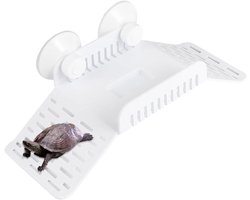 Reptiel Terras - Klimplatform Aquarium - Schildpad Rustplek - Met Voerbak - 17 x 10 cm - Wit
