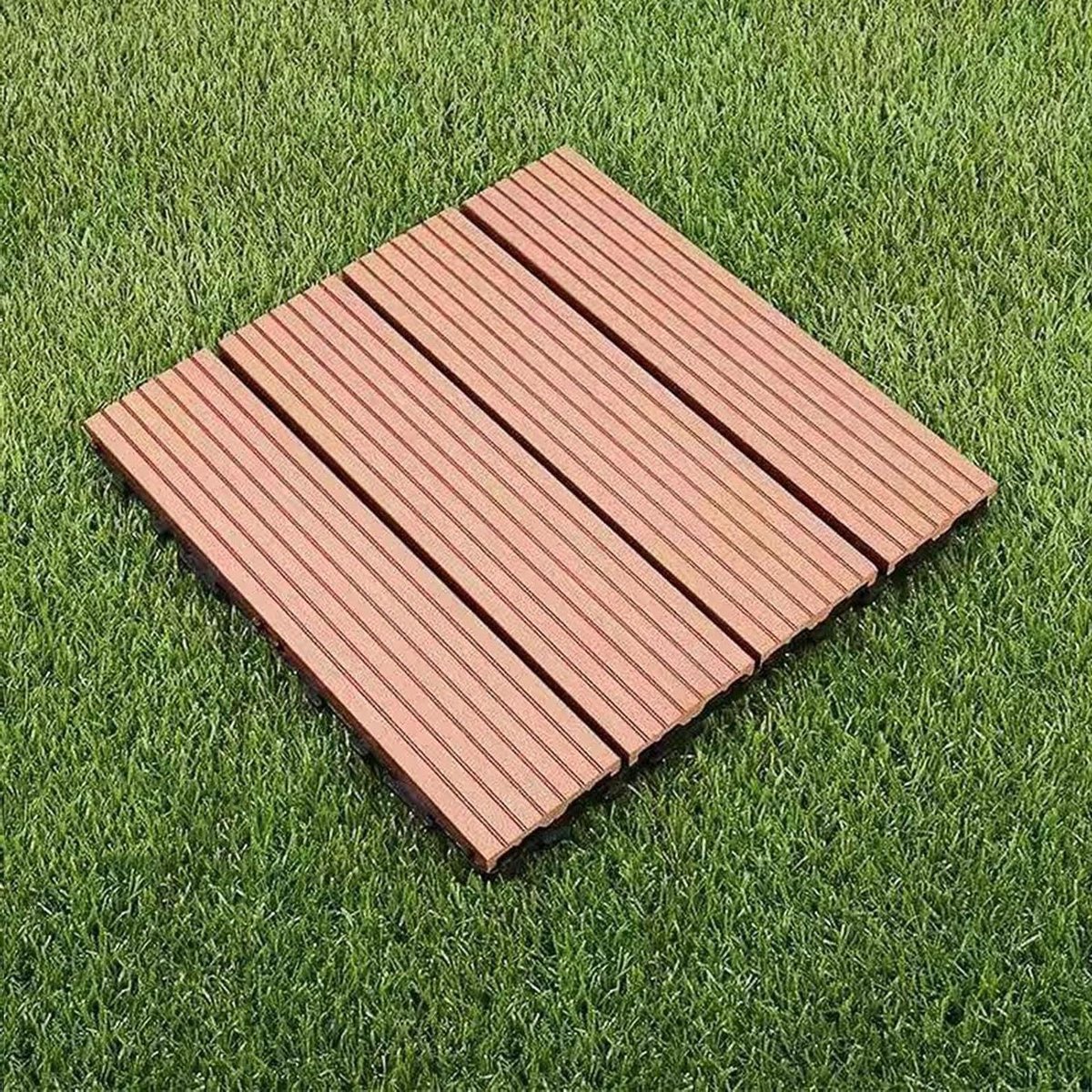 Vloertegels voor buiten - Terrastegels Composiet - Terras Aanleggen - Eenvoudige Klikmontage - 30x30 cm - Mahonie