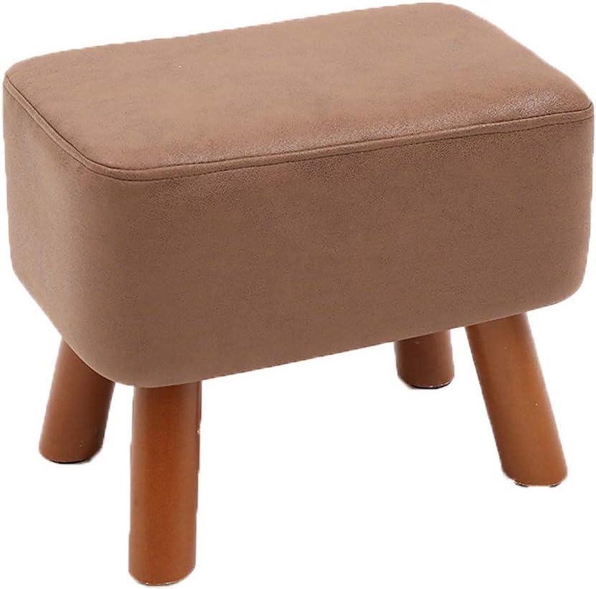 Opberg Poef - Zitbankje Voetenbank - Woonkamer Decoratie - Afneembare Hoes - 40x33x47cm - Bruin