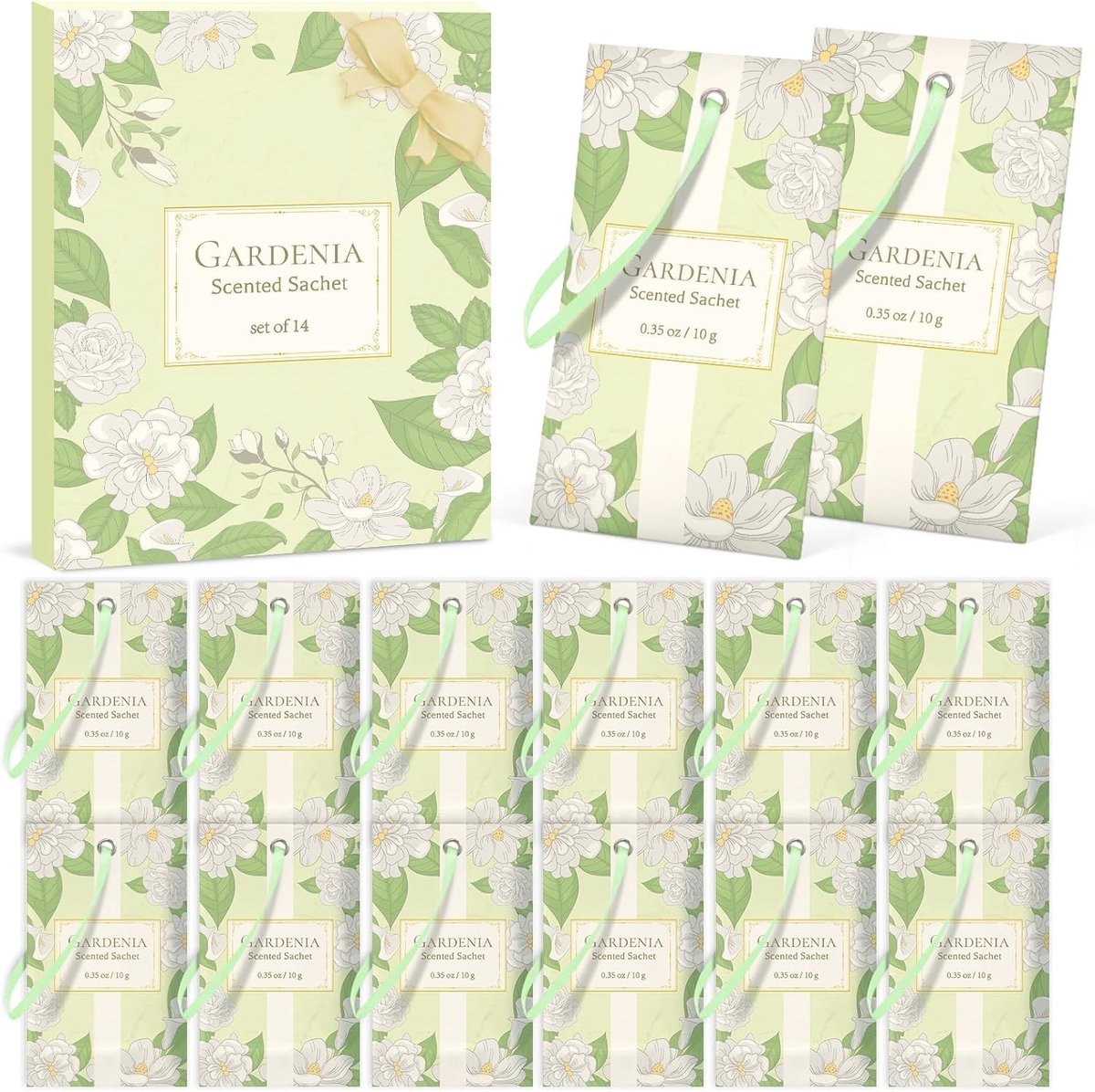 Geuroptionele Geurzakjes met Gardenia Geur, Ideaal voor Lades, Kasten en Auto's, 14 Stuks, Langdurige Geurervaring