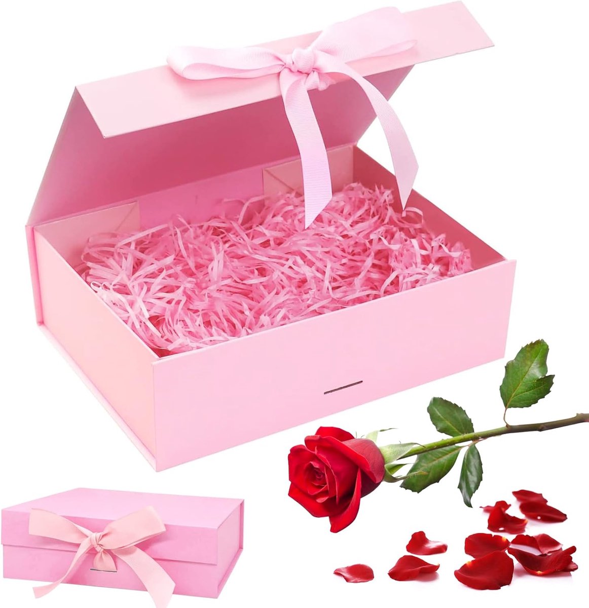 SnelShoppen - Cadeau Verpakking Doos met Deksel voor Trouwen, Verjaardagen, Jubilea - 21x17x7 cm - Stevige en Beschermende Cadeau Box