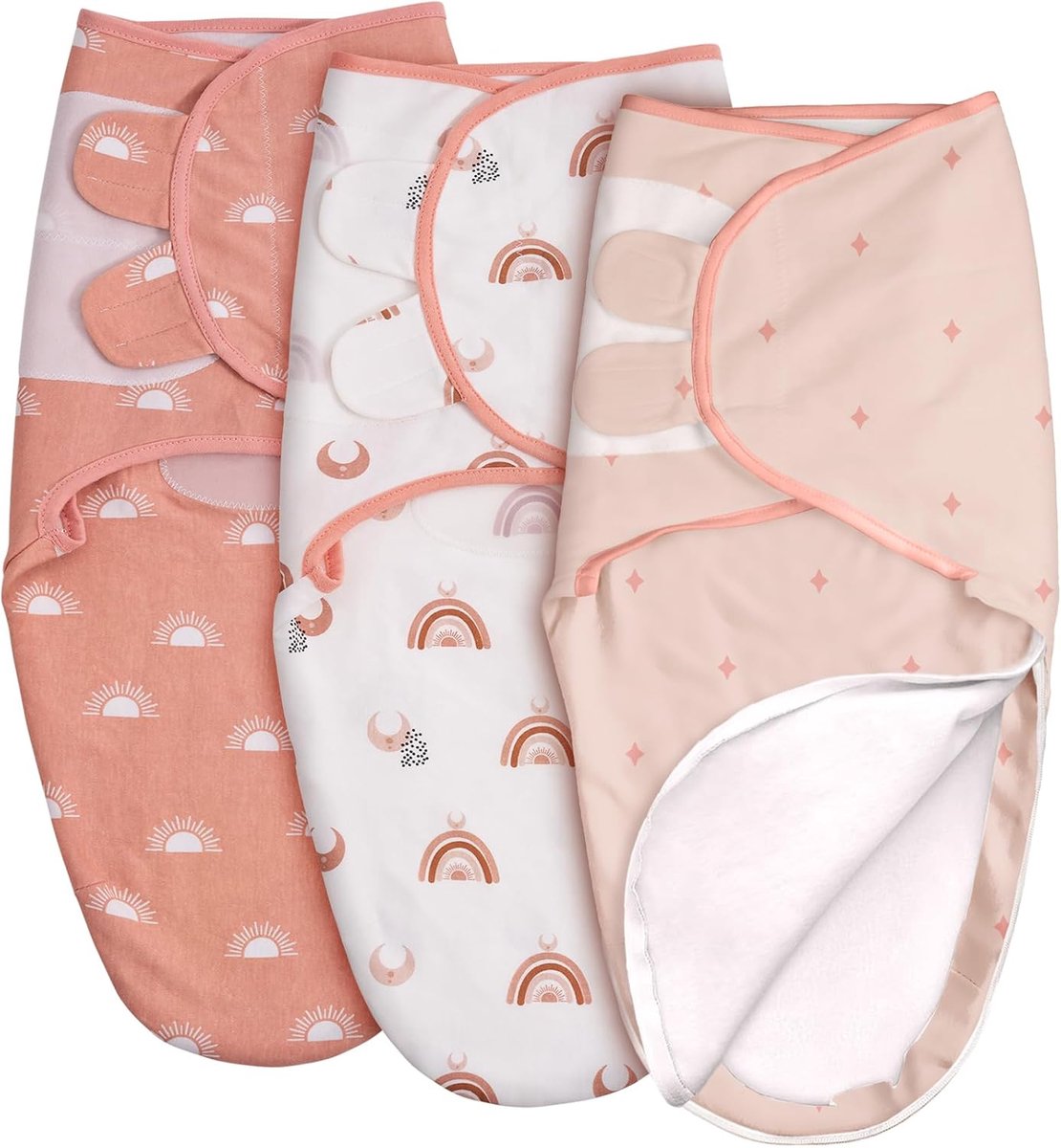 Thijox - Inbakerdoek Baby 0-3 Maanden met Ritssluiting - 100% Biologisch Katoen Slaapzakken voor Pasgeborenen - Oeko-Tex 100 Uniseks 3-Pack Inbakerdoe