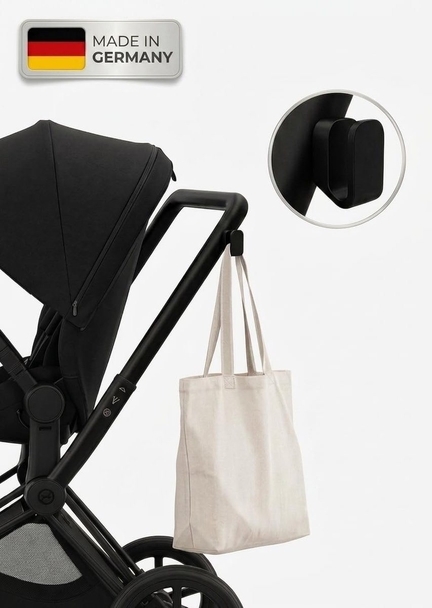SnelShoppen - Kinderwagen haak extra sterk voor luiertas en boodschappentassen - Geschikt voor Cybex Coya Melio Priam Balios Talos Gazelle S Eezy S-Li