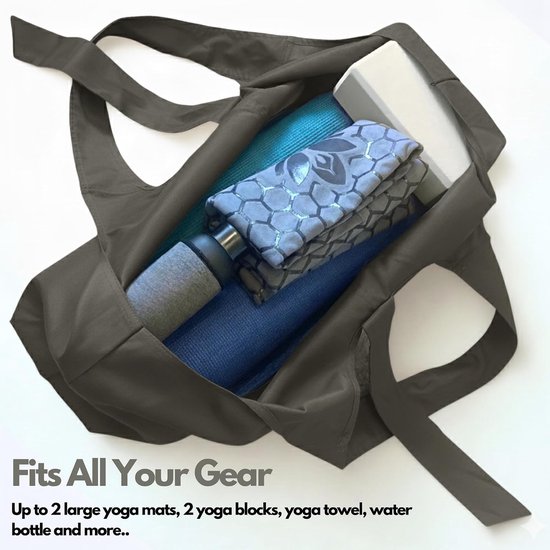 SnelShoppen - Grote Yoga Mat Tas, Yoga Mat Tote Sling Draagtas met Zijvak, Ideaal voor Yoga, Fitness, Sport, Polyester, Ruimte voor Alle Yoga Spullen van Snelshoppen — afbeelding 2