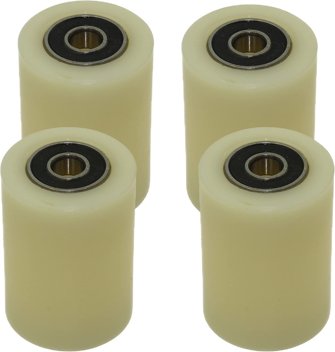 SnelShoppen - Set van 4 Nylon Wielen met Kogellagers voor Palletwagens - Vorklift Diameter 35mm, Breedte 50mm - Geluidsreductie en Slijtvast