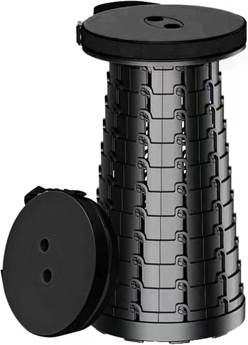 SnelShoppen - Opvouwbare Telescopische Kruk - Verstelbare Hoogte Campingstoel - Lichtgewicht Buitenstoel voor Camping, Vissen, Hiken, Reizen - Max. 30