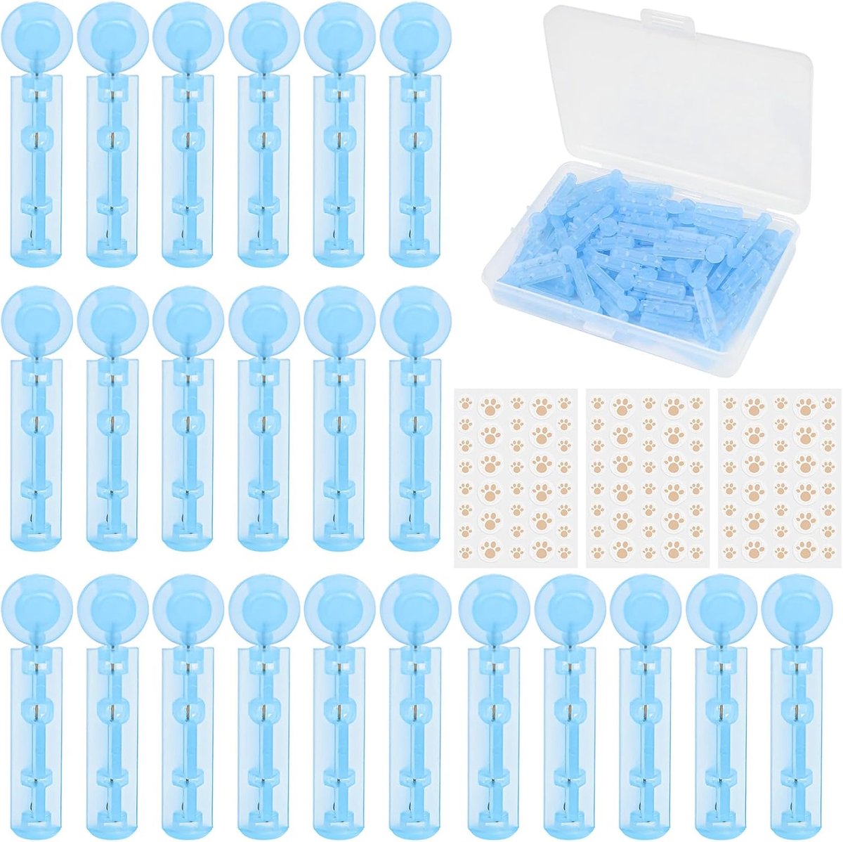 SnelShoppen - 100 Stuks Wegwerp Acne Pimple Naalden - Draagbare Blackhead & Whitehead Verwijderingskit met 108 Pleisters - Steriele Naalden voor Thuis