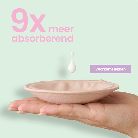 Wasbare zoogcompressenn 16 stuks - 100% Biologisch - Cup B t/m G - Wasbaar - Milieuvriendelijk- Bamboestof - Inclusief waszakje en opbergetui van $ — afbeelding 2