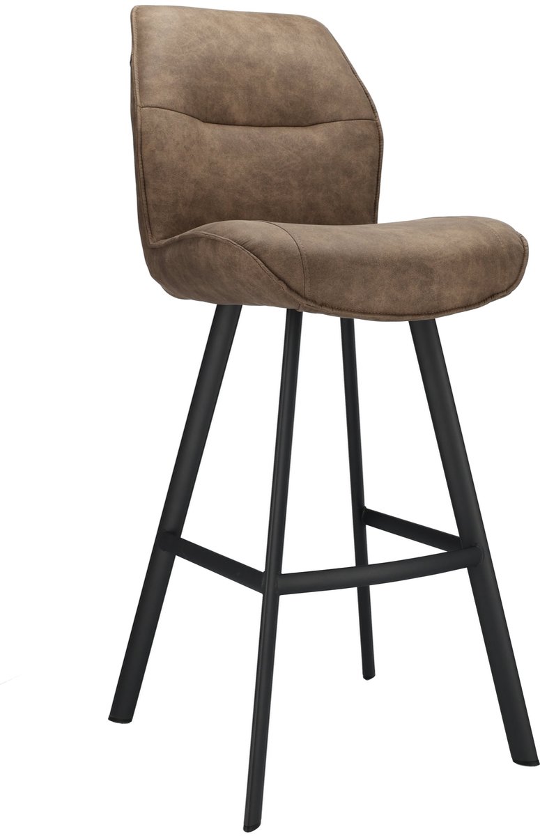 Icon Living - Barkruk Jadie ZH 80 Stof Cowboy Stone Leg Black