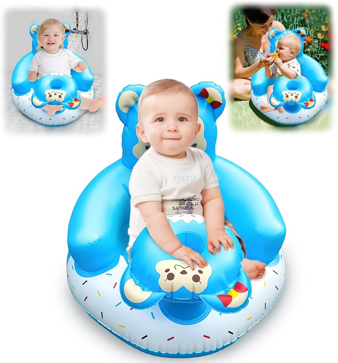 SnelShoppen - Portable Inflatable Baby Sofa - Lichtgewicht Opblaasbaar Baby Sofa voor Camping, Strand en Reizen - Compact & Draagbaar, Slechts 380g, K