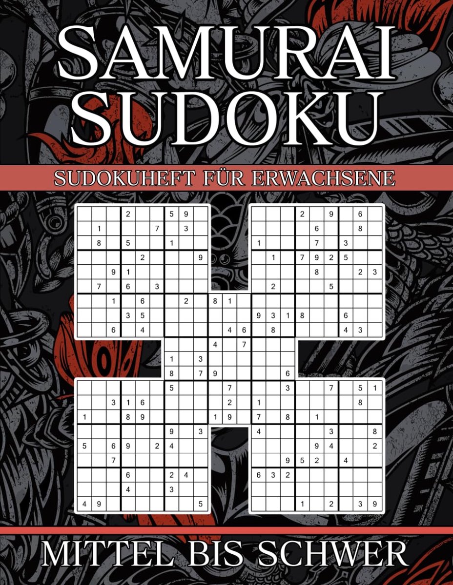 SnelShoppen - Samurai Sudoku: 500 Uitdagende Sudoku Puzzels in 100 Samurai Raadsels | Grootlettertype Sudoku Boek voor Volwassenen | Ideaal voor Vrije