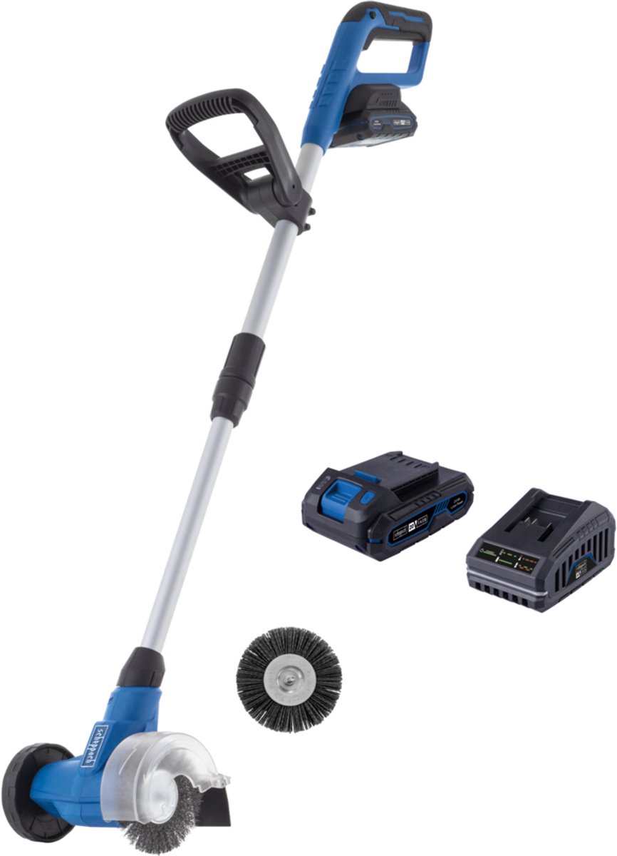 Scheppach Accu Onkruidvoegenborstel C-FR100-X - Set - 115 mm - Inclusief 20V 2.0 Ah accu en 2.4 A oplader
