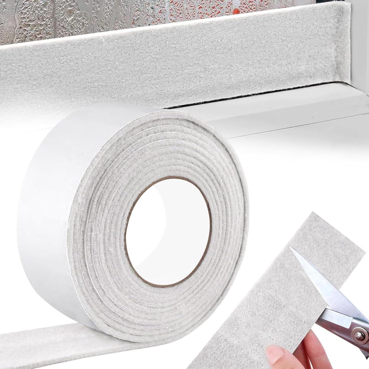 SnelShoppen - 7cm x 4m Anti-Condensatie Strip voor Ramen - Zelfklevende Waterabsorberende Viltstrips in Beige - Beschermt Tegen Vocht en Schimmel