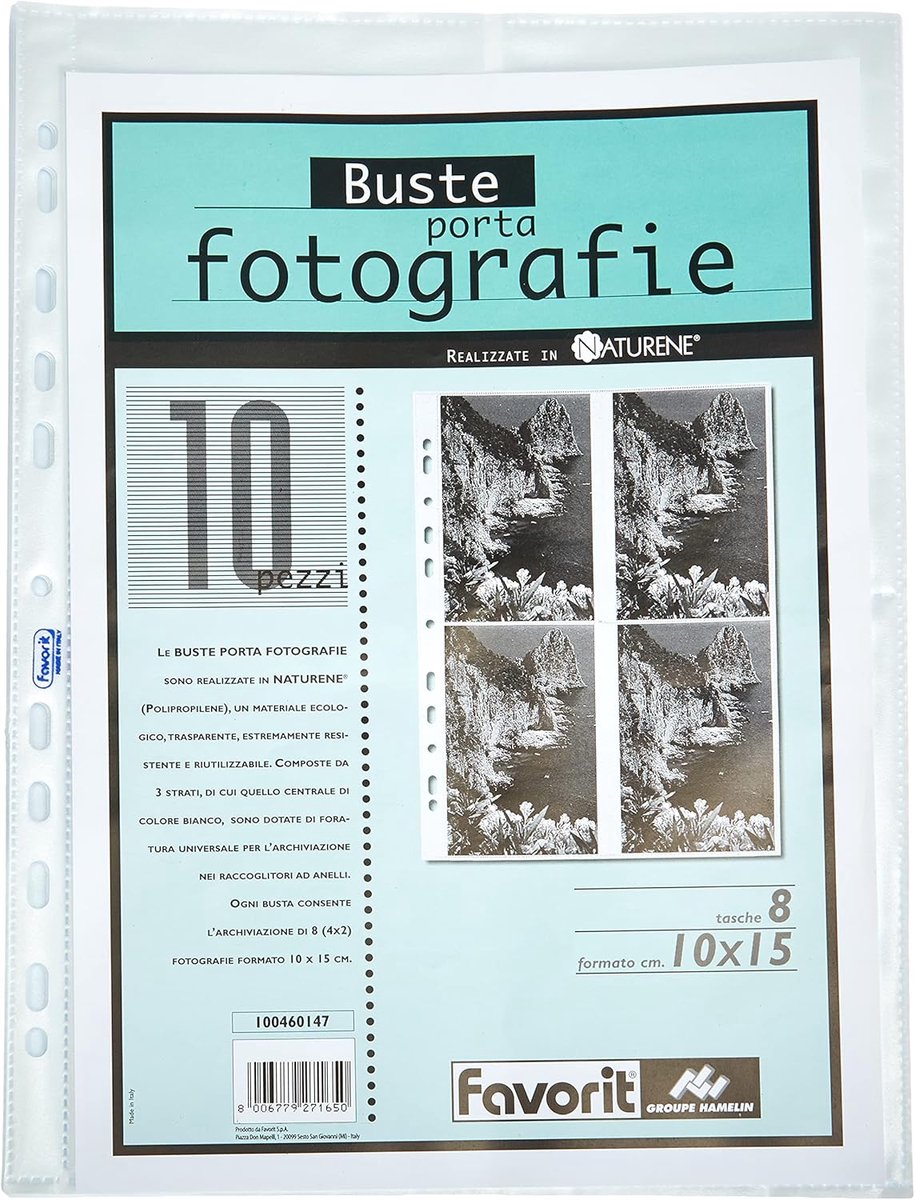 SnelShoppen - 10x15 cm Photo Bags, Transparant, 10 Stuks, Foto-opbergzakken met 8 Pocketen, Ideaal voor Opslag en Bescherming van Foto's, Perfect voor