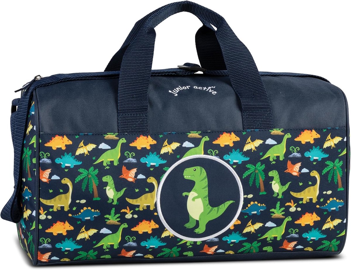 SnelShoppen - Sporttas Reistas Schoudertas Diverse Ontwerpen voor Jongens en Meisjes, Casual, Praktisch, Dino Motief, Ideaal voor Gymnastiek, Voetbal,