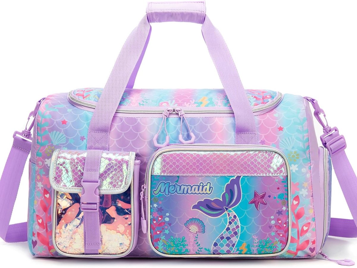 SnelShoppen - Kindersporttas, Zwemtas, Reistas, Duffle Bag voor Meisjes, Compact 20x11x20.8 cm, Ideaal voor Vakantie, Sporten en Zwemmen