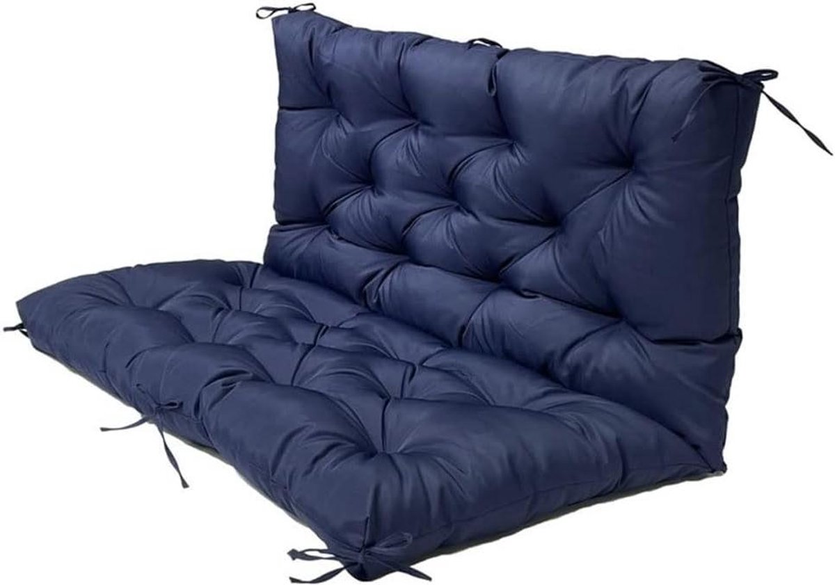 Zitkussen voor buiten - Schommelstoel kussen - Comfortabel zitten - Waterbestendig en dik - 60x40x3 inch - Navy Marine