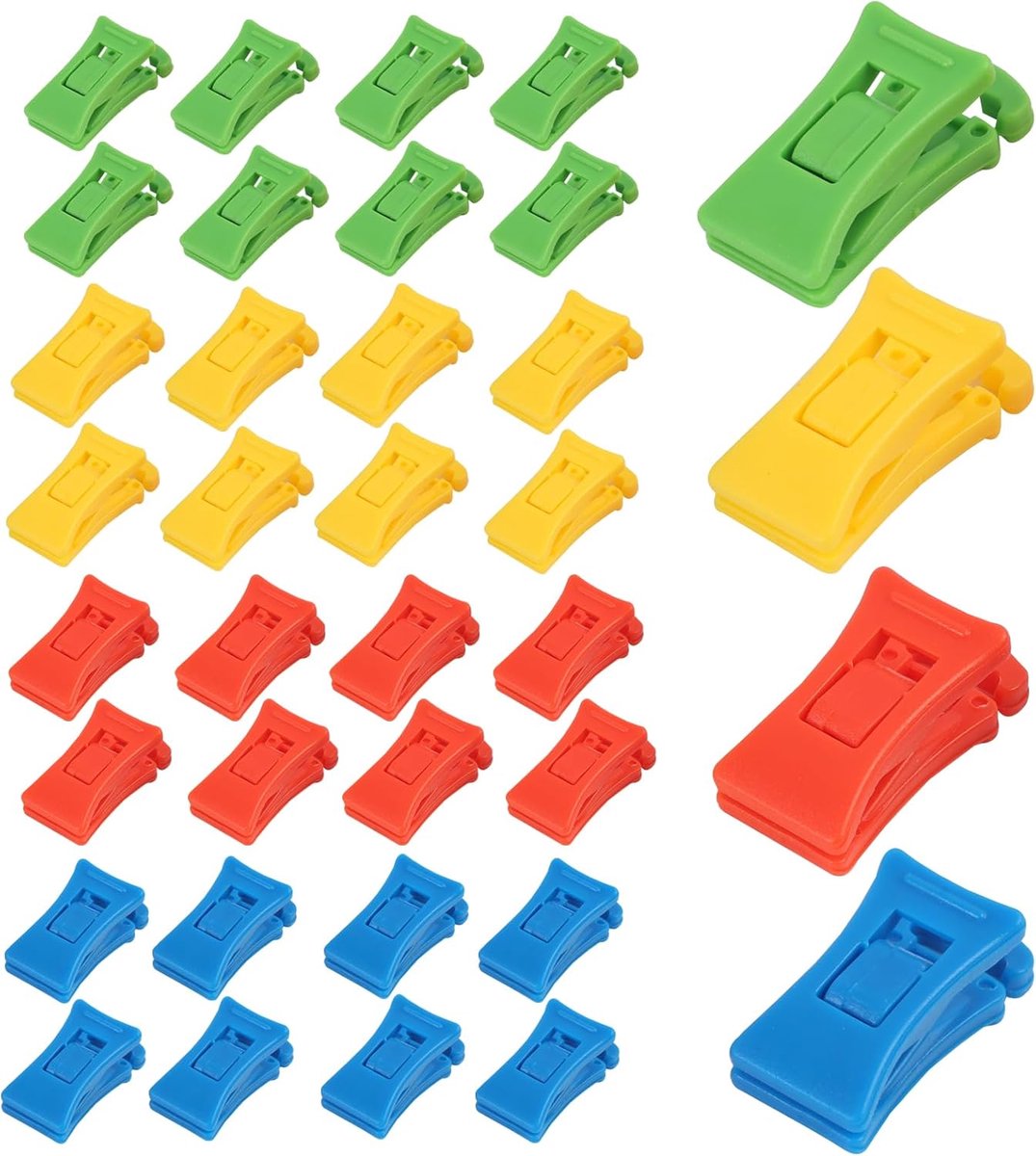SnelShoppen - Pack van 36 Sokclips voor Wasmachine en Droger, Hoge Kwaliteit Clips voor Dikke Sokken met Robuuste Haken, Multi-Kleurige Organisatie en